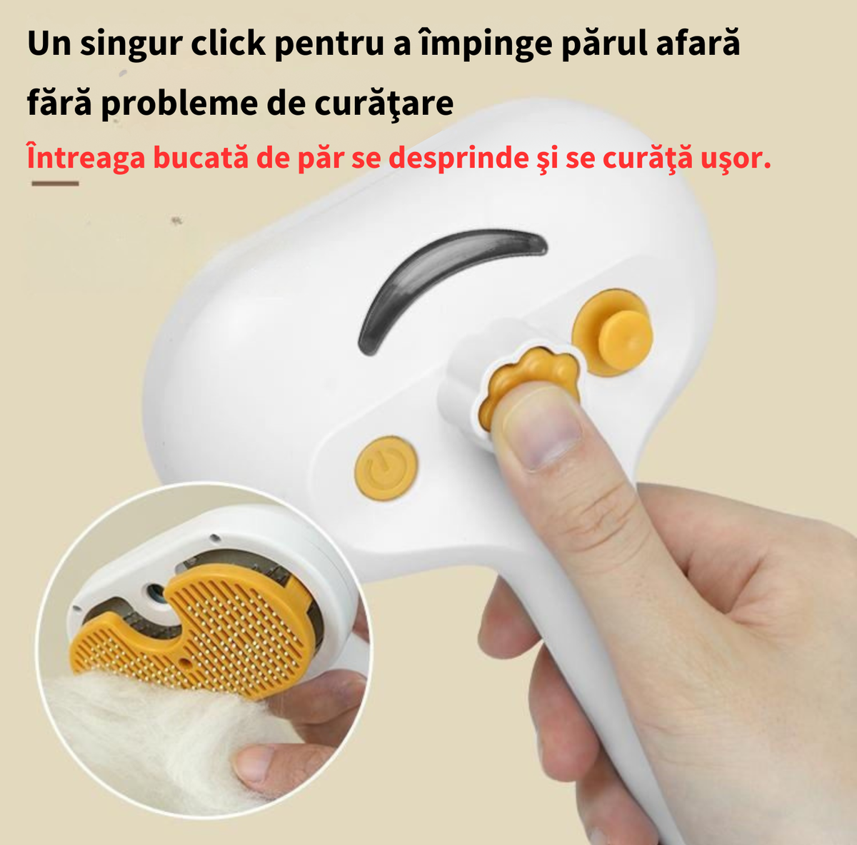  Perie 3-în-1  cu abur și autocurățare pentru pisici și câini